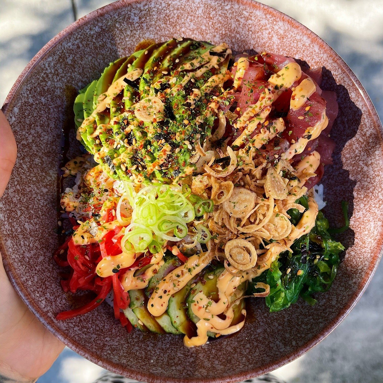 The Miyagi (build your own bowl) Poke Bowl.