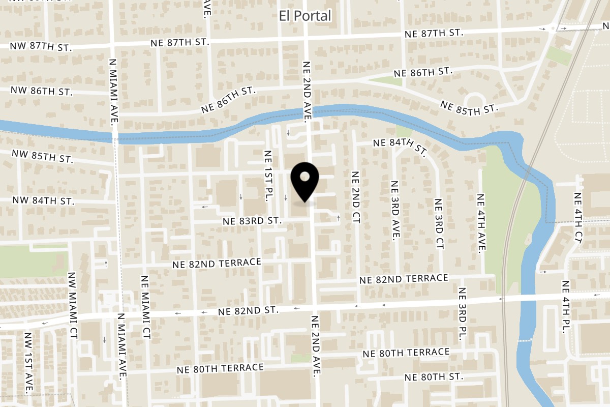 Map showing the location of Poke-San / Maki-San at The Citadel on 8300 NE 2nd Ave Ste 109 in Miami